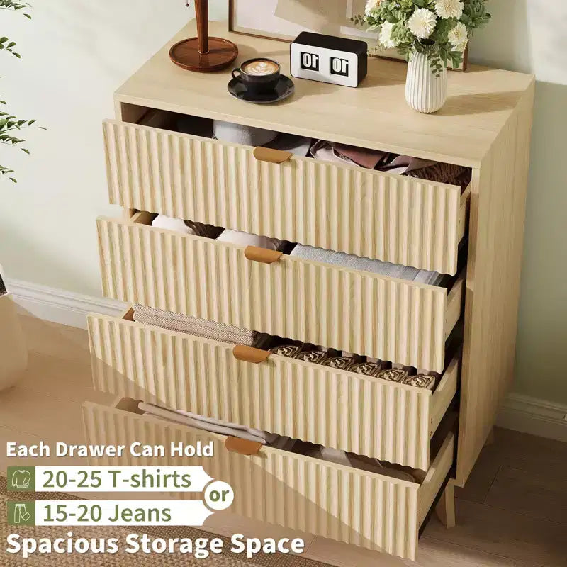 Commode moderne, meuble de rangement en bois pour chambre, salon, couloir, chêne naturel