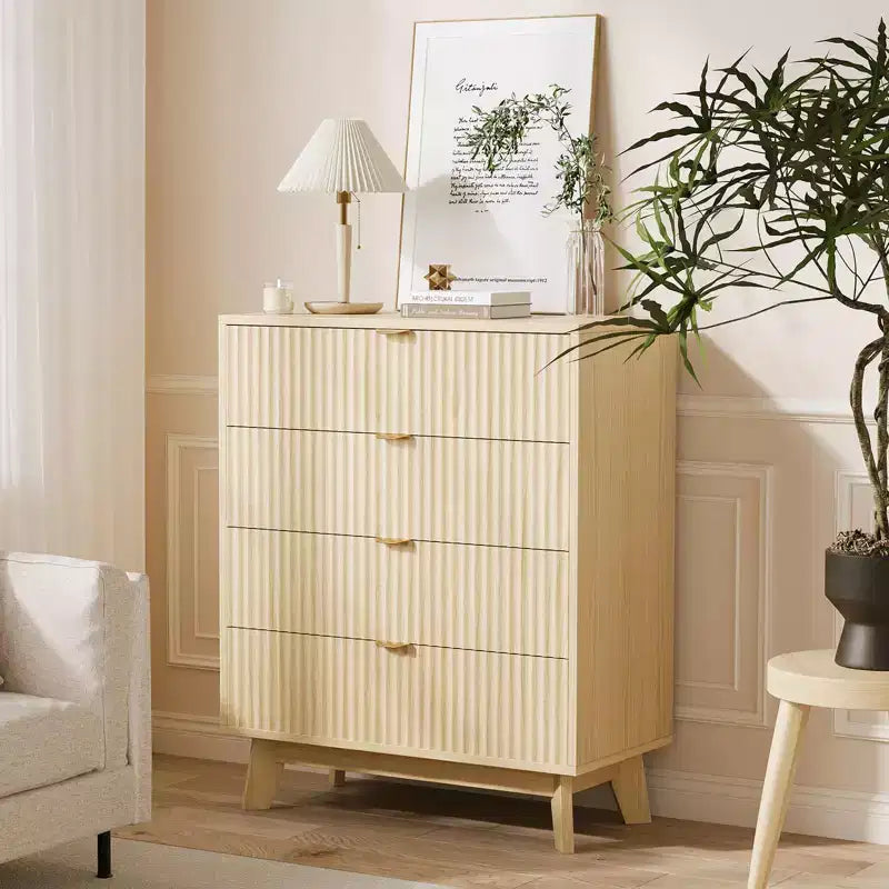 Commode moderne, meuble de rangement en bois pour chambre, salon, couloir, chêne naturel
