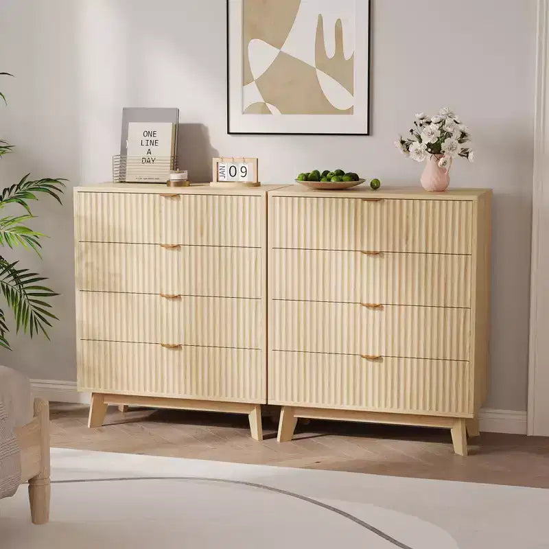 Commode moderne, meuble de rangement en bois pour chambre, salon, couloir, chêne naturel