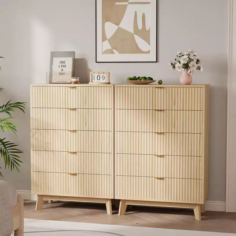 Commode moderne, meuble de rangement en bois pour chambre, salon, couloir, chêne naturel
