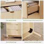 Commode moderne, meuble de rangement en bois pour chambre, salon, couloir, chêne naturel