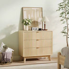 Modern Closet Dressers Chest of Drawers, Wood Storage Dresser Chest of Drawers Organizer for Bedroom Living Room Hallway Closet,Natural Oak