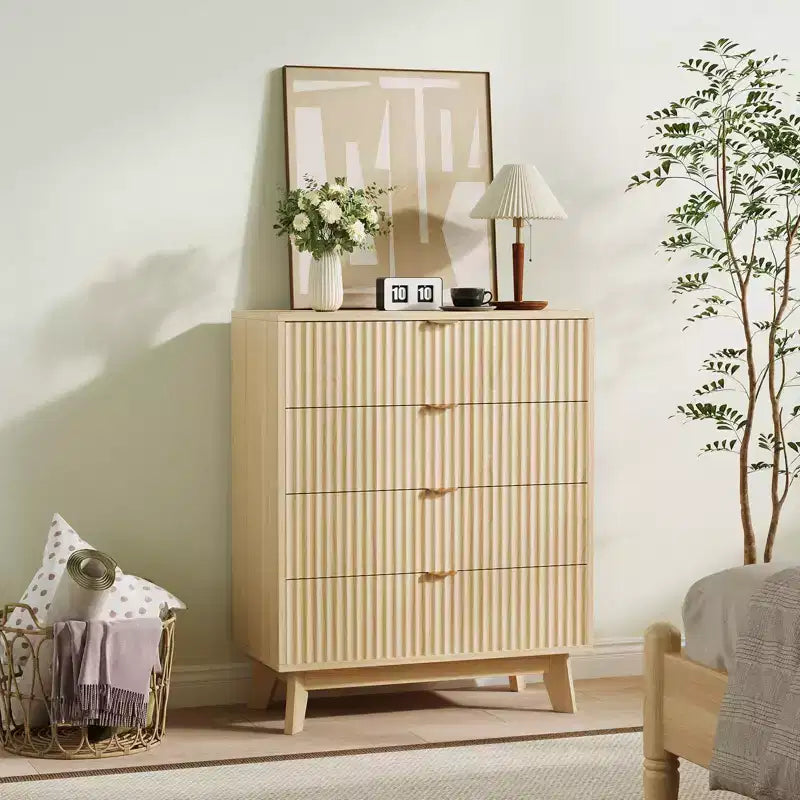 Commode moderne, meuble de rangement en bois pour chambre, salon, couloir, chêne naturel