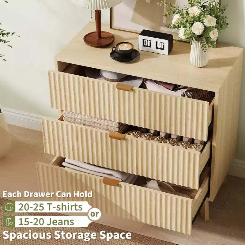Commode moderne, meuble de rangement en bois pour chambre, salon, couloir, chêne naturel