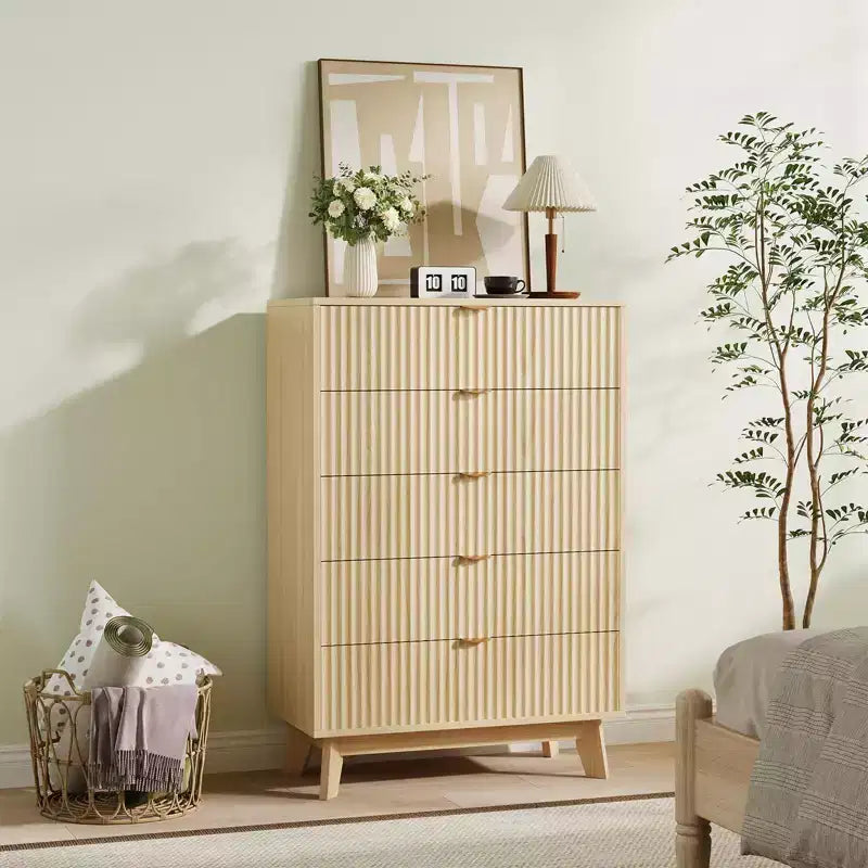 Commode moderne, meuble de rangement en bois pour chambre, salon, couloir, chêne naturel