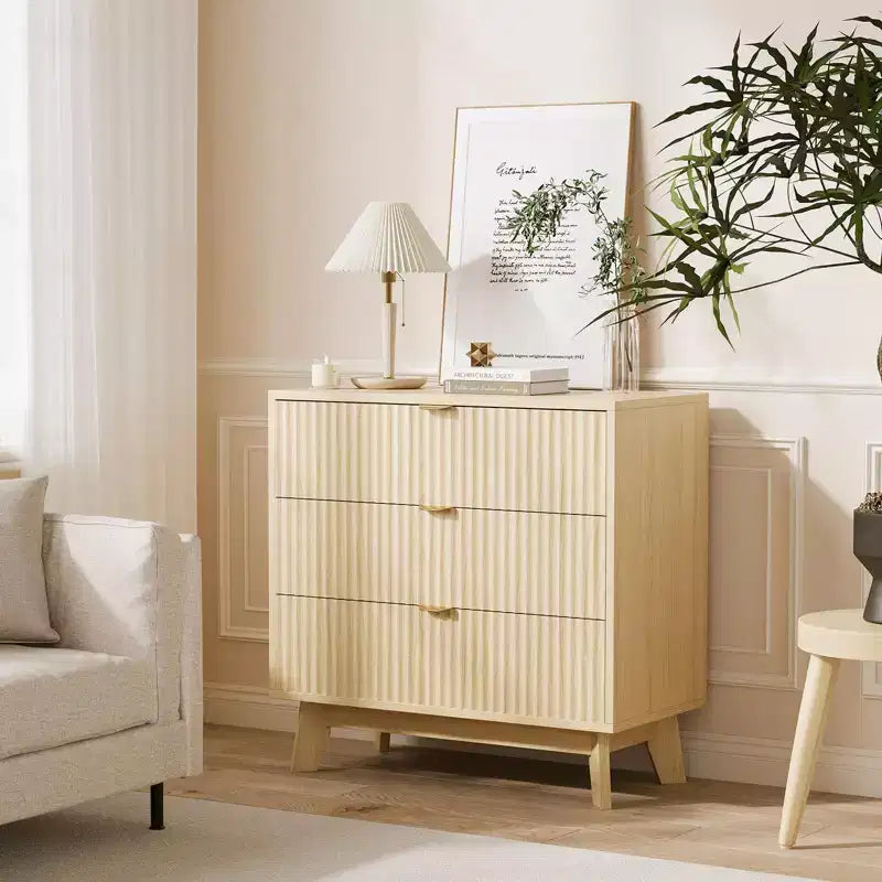 Commode moderne, meuble de rangement en bois pour chambre, salon, couloir, chêne naturel