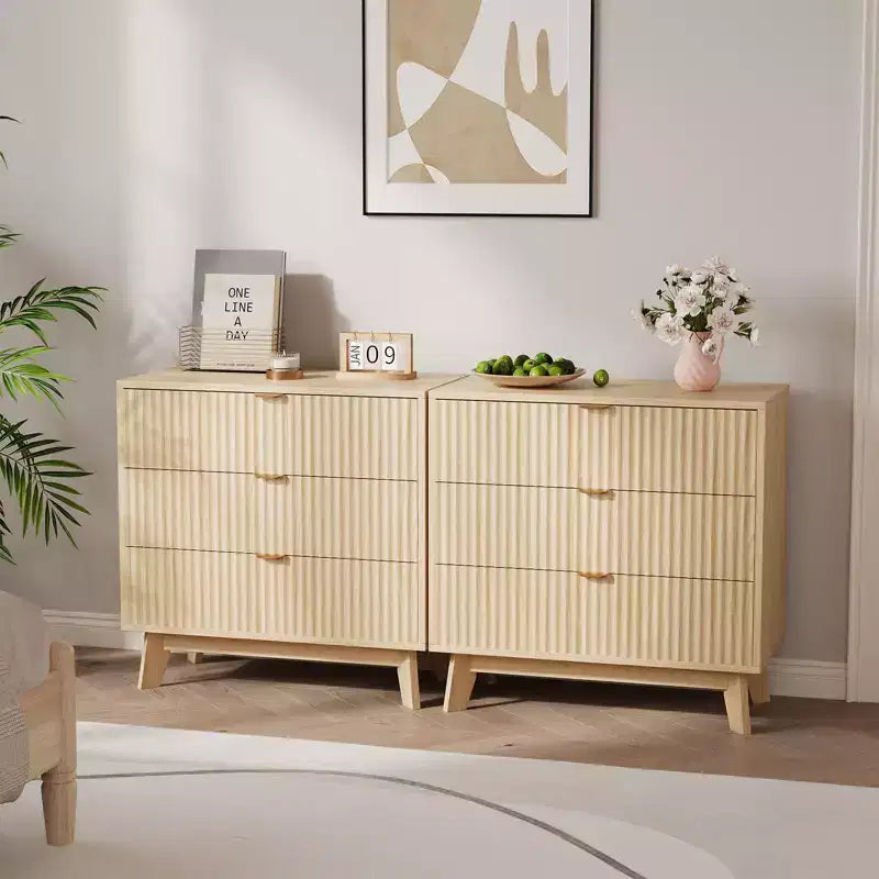 Commode moderne, meuble de rangement en bois pour chambre, salon, couloir, chêne naturel