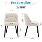 Lot de 2 chaises de salle à manger capitonnées, chaises d'appoint en tissu de lin avec pieds en bois, chaises de cuisine modernes pour salle à manger, salon, café