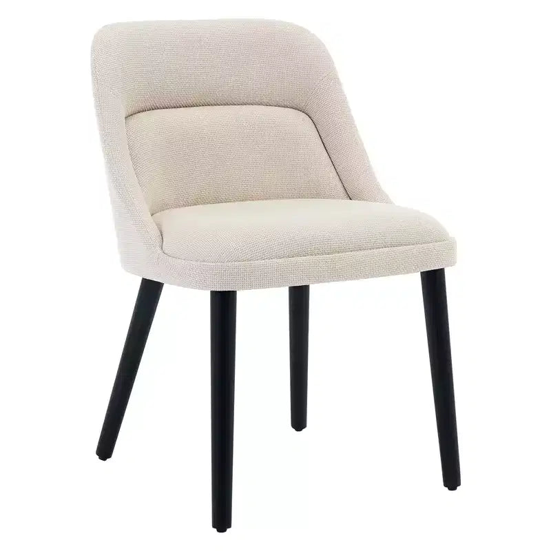 Lot de 2 chaises de salle à manger capitonnées, chaises d'appoint en tissu de lin avec pieds en bois, chaises de cuisine modernes pour salle à manger, salon, café