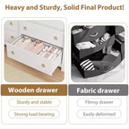 Commode à 6/7 tiroirs - Commode haute de style bohème avec pieds incurvés, accents en rotin et rangement autoportant pour salon, chambre à coucher, entrée