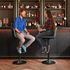 Lot de 2 tabourets de bar réglables, tabourets de comptoir pivotants modernes en cuir PU avec dossier, pour îlot de cuisine, bar à petit-déjeuner ou pub à domicile