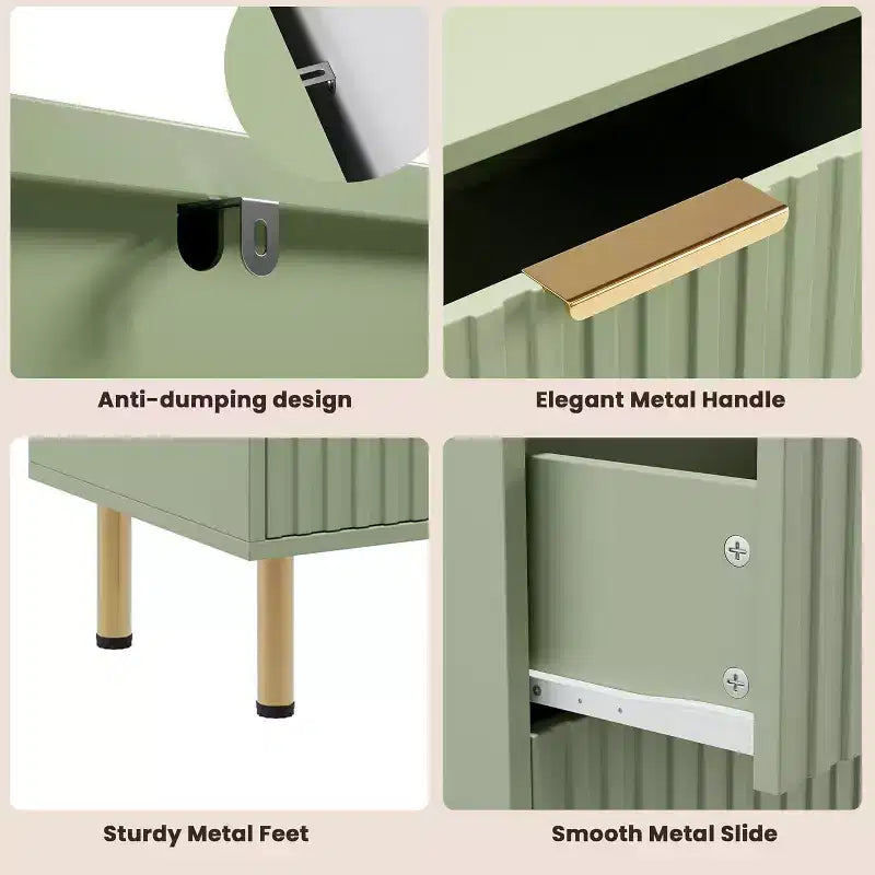 Commode à 6 tiroirs cannelés pour chambre à coucher, commode moderne de 120 cm de large avec tiroirs profonds, grande commode double, meuble TV, organisateur en bois