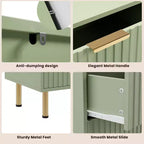 Commode à 6 tiroirs cannelés pour chambre à coucher, commode moderne de 120 cm de large avec tiroirs profonds, grande commode double, meuble TV, organisateur en bois