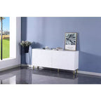 TROPOW 63 Sideboard Buffet, Accent with 4 & Shelves, Storage, Resistant Entryway for Dinning, Living White