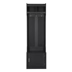 Vestiaire d'entrée fin et minimaliste avec armoire et 6 patères, banc de rangement multifonctionnel avec portemanteau, élégant meuble d'entrée