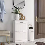 Meuble à chaussures, Rangement à chaussures avec 2 tiroirs basculants et étagères réglables pour 10 paires de chaussures, Organisateur de chaussures pour entrée, couloir