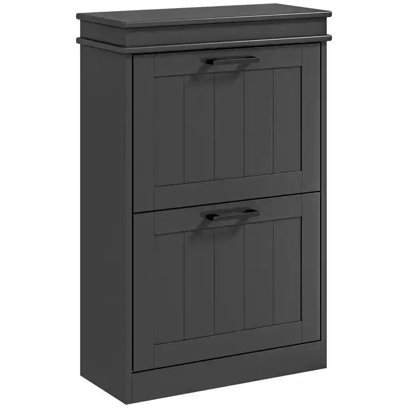 Meuble à chaussures, Rangement à chaussures avec 2 tiroirs basculants et étagères réglables pour 10 paires de chaussures, Organisateur de chaussures pour entrée, couloir