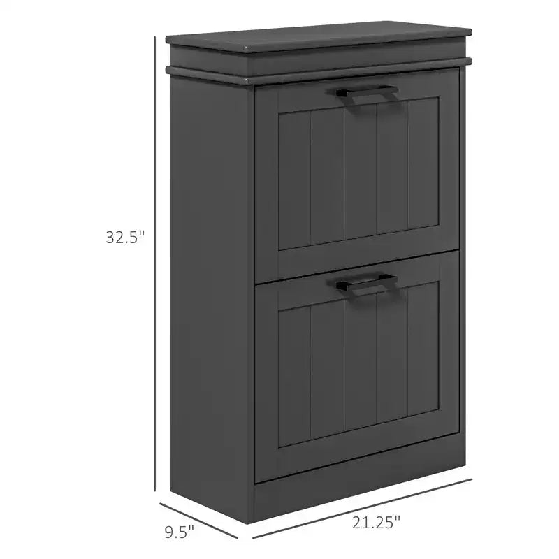 Meuble à chaussures, Rangement à chaussures avec 2 tiroirs basculants et étagères réglables pour 10 paires de chaussures, Organisateur de chaussures pour entrée, couloir