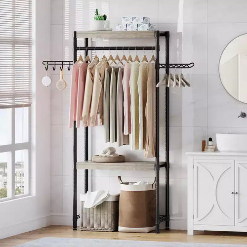 3-Tier Laundry Room Shelf Over Washing Machine Storage Utility Rack Above Toilet Washer Dryer Clothes Hanger Adjustable Height Bathroom Organization