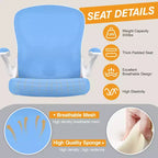 Chaise de bureau haute ergonomique, chaise d'ordinateur avec soutien lombaire, chaise de bureau pivotante à roulettes, bleue