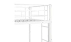 Lit superposé jumeau sur jumeau avec 2 échelles latérales et garde-corps pleine longueur, lit superposé convertible pour enfants et adolescents, blanc