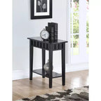 Table d'appoint avec étagère et plateau en forme de diamant, table de rangement à deux niveaux en hévéa pour salon ou entrée