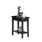 Table d'appoint avec étagère et plateau en forme de diamant, table de rangement à deux niveaux en hévéa pour salon ou entrée
