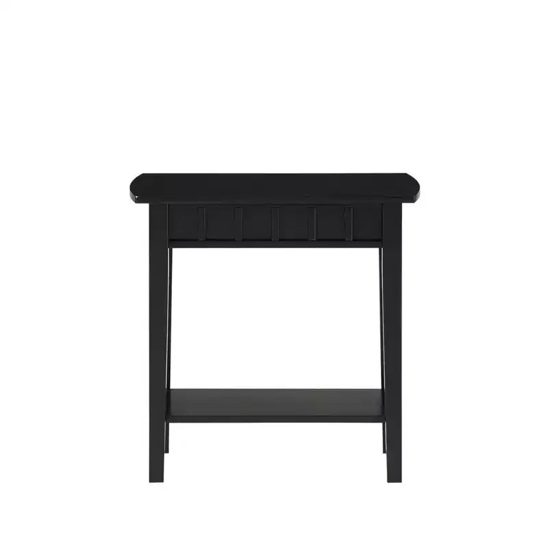 Table d'appoint avec étagère et plateau en forme de diamant, table de rangement à deux niveaux en hévéa pour salon ou entrée