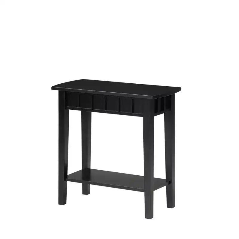 Table d'appoint avec étagère et plateau en forme de diamant, table de rangement à deux niveaux en hévéa pour salon ou entrée