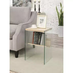 Table d'appoint à trois niveaux avec étagères multiples, design ouvert, cadre élégant et finition stylée pour salon ou chambre à coucher