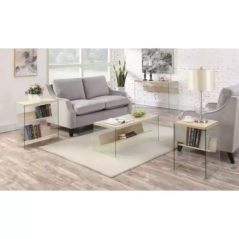 Table d'appoint à trois niveaux avec étagères multiples, design ouvert, cadre élégant et finition stylée pour salon ou chambre à coucher