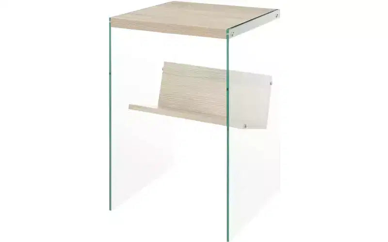Table d'appoint à trois niveaux avec étagères multiples, design ouvert, cadre élégant et finition stylée pour salon ou chambre à coucher