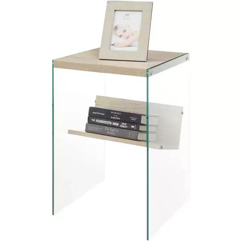 Table d'appoint à trois niveaux avec étagères multiples, design ouvert, cadre élégant et finition stylée pour salon ou chambre à coucher