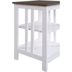 Table d'appoint avec plateau lisse et deux étagères, construction en MDF, table d'appoint d'appoint de style transitionnel pour la décoration du salon ou de la chambre à coucher