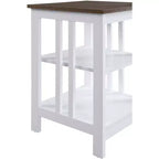 Table d'appoint avec plateau lisse et deux étagères, construction en MDF, table d'appoint d'appoint de style transitionnel pour la décoration du salon ou de la chambre à coucher