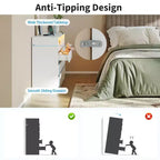 Commode moderne à 6 tiroirs avec éclairage d'ambiance, commode de rangement avec accès électrique, commode de chambre à coucher au design flottant