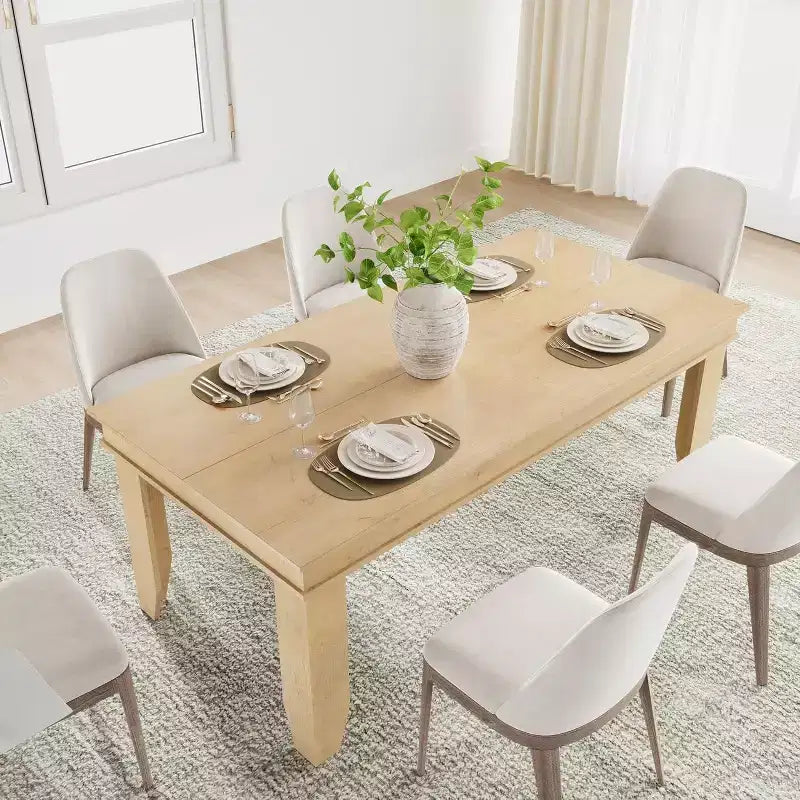 Table de salle à manger pour 6 à 8 personnes, table de 180 cm de long avec cadre en bois robuste, grande table à manger rectangulaire pour salon, cuisine, salle à manger