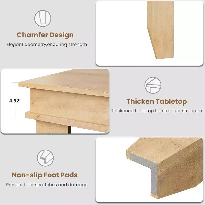 Table de salle à manger pour 6 à 8 personnes, table de 180 cm de long avec cadre en bois robuste, grande table à manger rectangulaire pour salon, cuisine, salle à manger