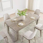 Table de salle à manger pour 6 à 8 personnes, table de 180 cm de long avec cadre en bois robuste, grande table à manger rectangulaire pour salon, cuisine, salle à manger