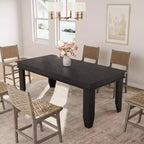 Table de salle à manger pour 6 à 8 personnes, table de 180 cm de long avec cadre en bois robuste, grande table à manger rectangulaire pour salon, cuisine, salle à manger