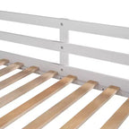 Lits superposés jumeaux avec tiroir gigogne et escalier de rangement, lits superposés en bois avec garde-corps pleine longueur