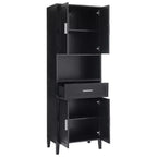 Armoire de salle de bain haute multifonctionnelle de 70,9" résistante à l'eau avec étagères réglables et portes à fermeture douce