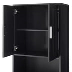 Armoire de salle de bain haute multifonctionnelle de 70,9" résistante à l'eau avec étagères réglables et portes à fermeture douce