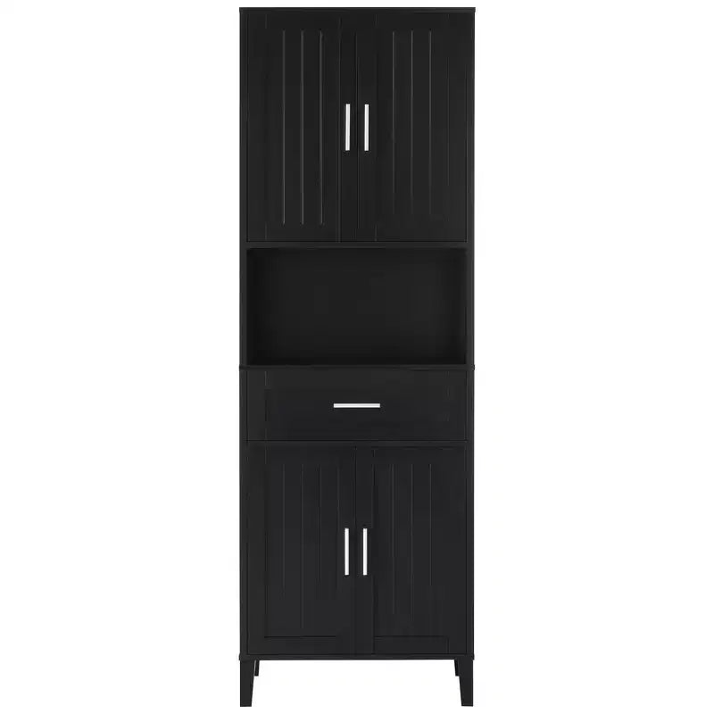 Armoire de salle de bain haute multifonctionnelle de 70,9" résistante à l'eau avec étagères réglables et portes à fermeture douce