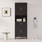 Whisen 70.9 Multifunctional Water-Resistant Tall Bathroom Storage Cabinet with Adjustable Shelves, Soft-Close Doors