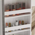 Meuble-lavabo moderne minimaliste à deux portes avec rangement rotatif, organisateur de maquillage pour salle de bain et dressing