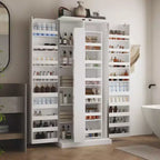 Meuble-lavabo moderne minimaliste à deux portes avec rangement rotatif, organisateur de maquillage pour salle de bain et dressing
