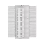 Meuble-lavabo moderne minimaliste à deux portes avec rangement rotatif, organisateur de maquillage pour salle de bain et dressing