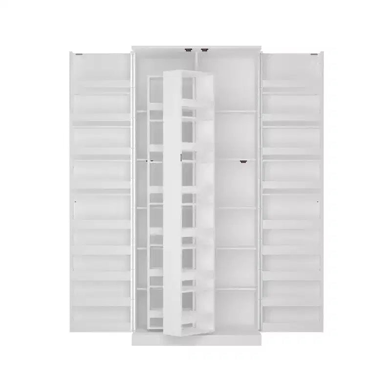 Meuble-lavabo moderne minimaliste à deux portes avec rangement rotatif, organisateur de maquillage pour salle de bain et dressing
