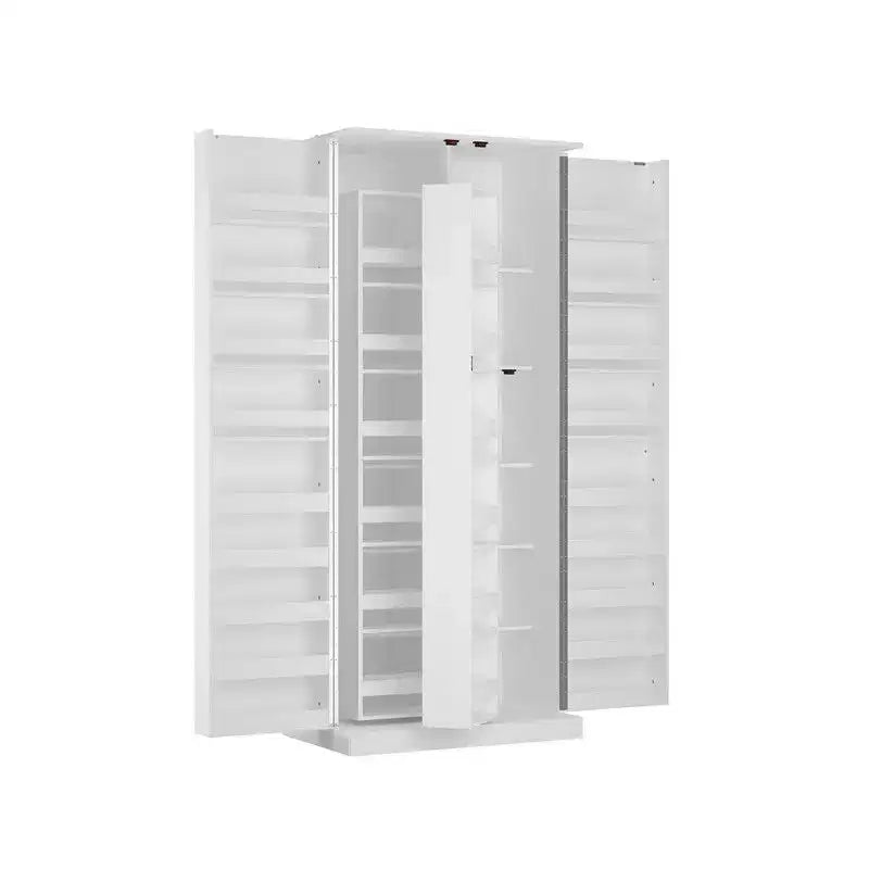 Meuble-lavabo moderne minimaliste à deux portes avec rangement rotatif, organisateur de maquillage pour salle de bain et dressing